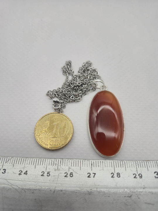 Colier Argintiu Cornelian – Lanț Oțel Inoxidabil