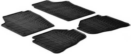 Lampa Set Front and Back Car Mats 4 Pieces Raised Sides Type for Volkswagen Fox 2005-2011 Black