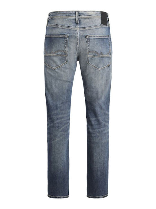 Mike Men's Elastic Jeans Pants With Slim Tapered Fit Dark Aged Denim
