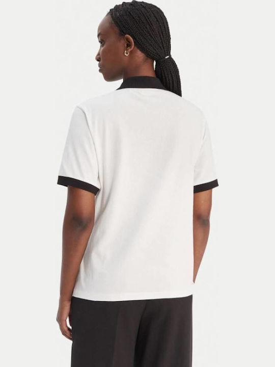 Women's Polo Blouse Short Sleeve Coconut Milk