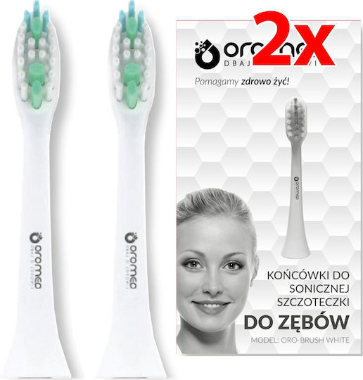 Oromed Oro-Brush Elektrische Zahnbürstenköpfe für elektrische Zahnbürste Weiß White 2Stück