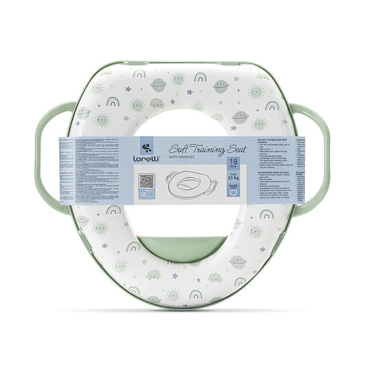 Lorelli Toddler Toilet Seat with Handles and Green Cushion