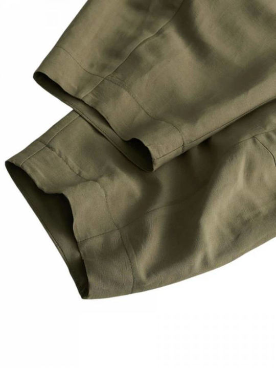 Pantaloni Dama Din Țesătură Kaki
