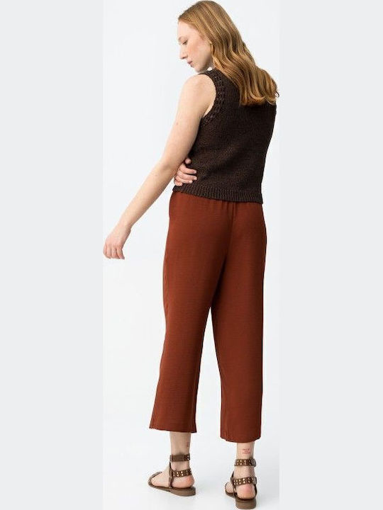 Tiffosi Damen Stoffhose in Entspannte Passform Brick Rot Tiffosi Damen Stoffhose in Entspannte Passform Brick Rot
