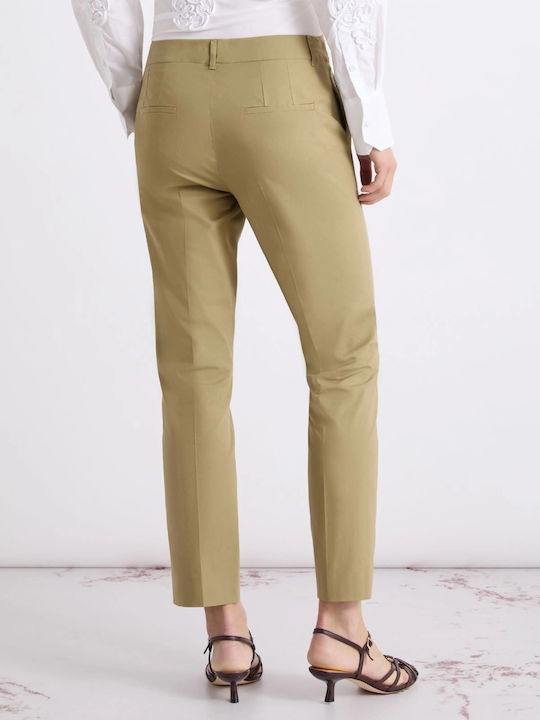 Women's Fabric Khaki Trousers