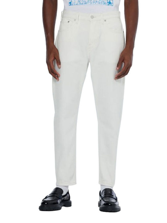 Dean Ανδρικό Παντελόνι Τζιν με Loose Tapered Εφαρμογή Tennis White