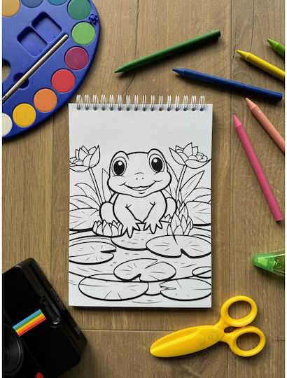 Carte De Colorat Desene Animale De Fermă Pentru Copii 40 Pagini Format A5 Cu Spirală Fermă