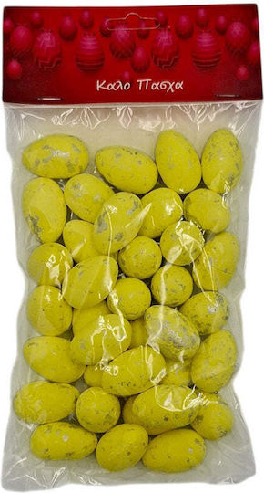 Easter Eggs Yellow Silver Details 2x3 cm 36 Pieces