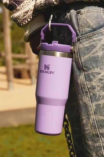 Stanley IceFlow Flip Straw 2.0 Чаша Термос Неръждаема Стомана Без BPA 890ml Фуксия с Сламка