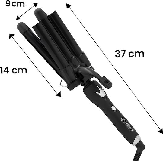 Avizar Ondulator Triplu 50W Încălzire Rapidă Pentru Bucle Naturale Moi Negru