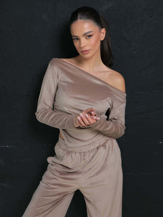 Luxury Beige Tracksuit Set