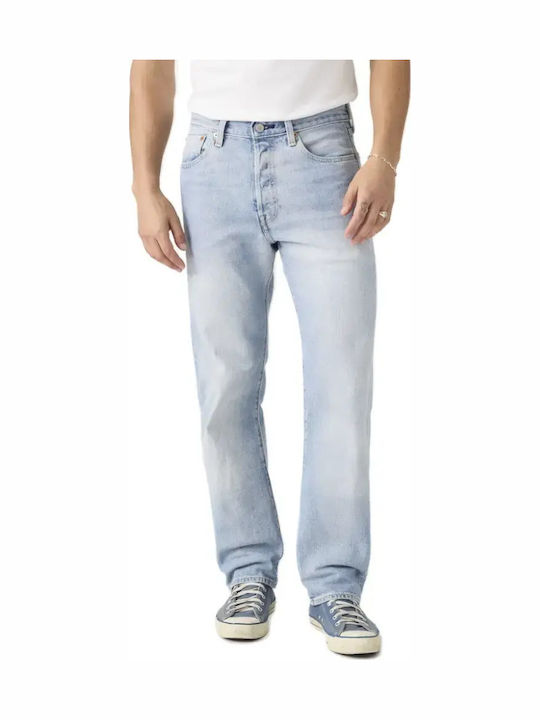 Men's Jeans Pants With Slim Straight Fit Light Blue