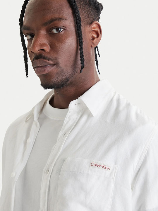 Long Sleeve Linen Shirt White
