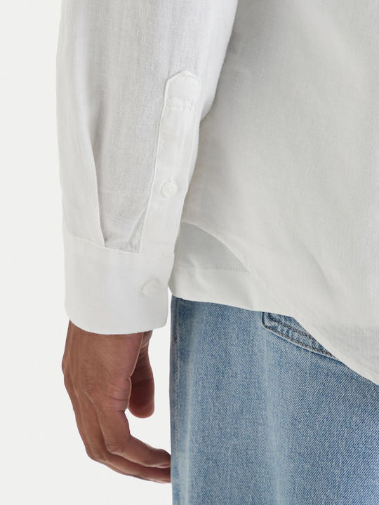 Long Sleeve Linen Shirt White