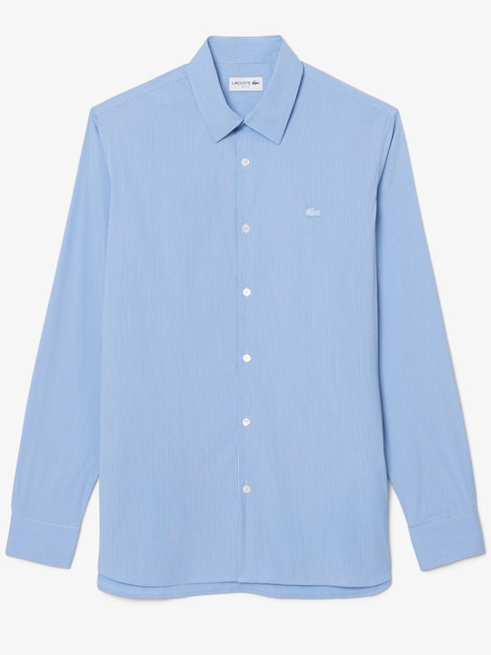 Μακρυμάνικo Πουκάμισο σε Στενή Γραμμή Ριγέ Lightblue