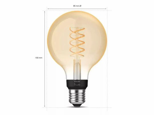 Philips Smart Λάμπα Philips Hue LED 7.2W για Ντουί E27 και Σχήμα G93 Θερμό Λευκό 550lm Dimmable