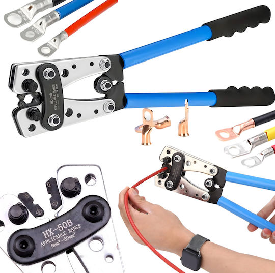 Crimping Pliers Cables Copper Aluminum Ends Zola Working Range 6-50 Mm² 39 Cm