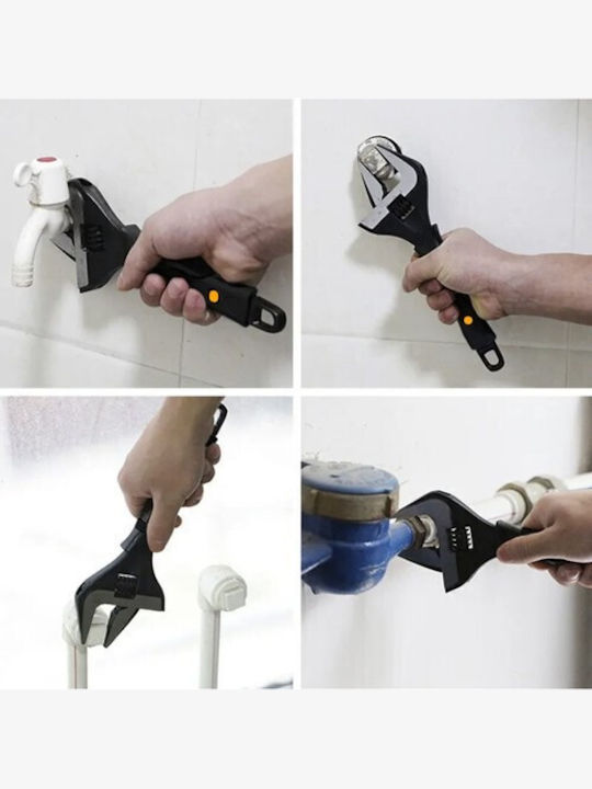 Cheie Franceză Reglabilă Zola Tip Suedez Oțel Carbon Reglaj 0 35 Mm Mâner Termoplastic 21 X 7 X 1.8 Cm Negru