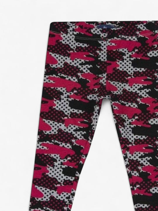 Kinderleggings Sport Lang Grau/Rot