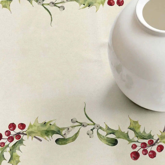 Holly Waterproof Cotton Tablecloth Mistletoe Pgsi0207 250 × 155 Cm