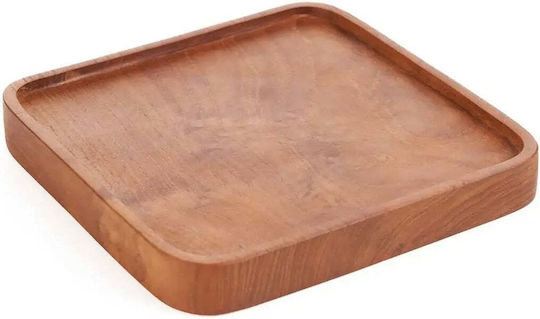 Square Plate Teak Square Natural Wood Pgsi0151 M