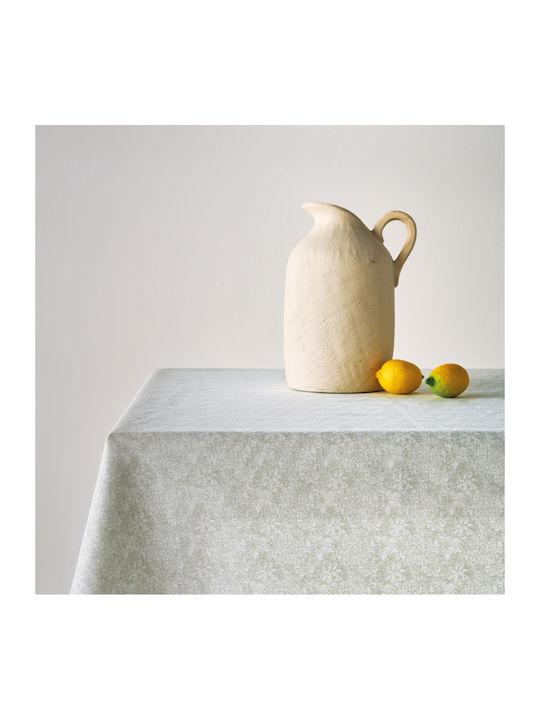 Kentia Cotton Tablecloth Flos White-Light Green 140x220cm