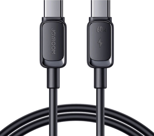Joyroom S-CC100A14 USB 2.0 Cable USB-C male - USB-C 60W PD Μαύρο 1.2m
