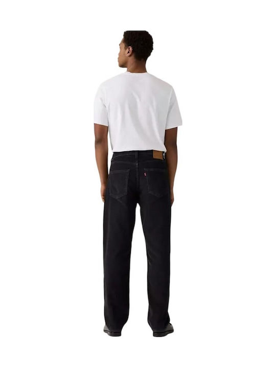 568 Ανδρικό Παντελόνι Τζιν με Loose Straight Εφαρμογή Black