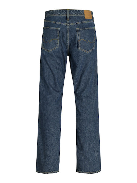 Men's Jeans Pants with Loose Straight Fit Blue