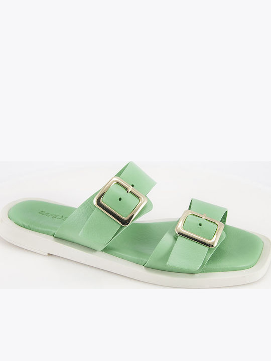 Leather Women's Flat Sandals Purple