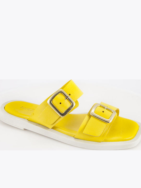 Leather Women's Flat Sandals Purple
