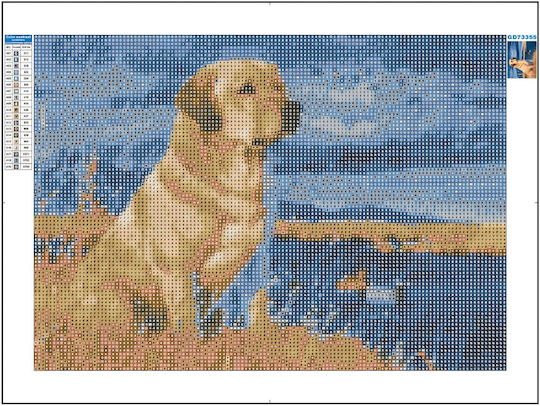 Xxl Mozaic Diamant Gobelin Zola Design Rațe Labrador 120 X 60 Cm