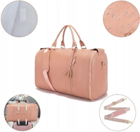 Sac De Voiaj 55l Roz Din Piele Sintetică M53.3xL25.4xÎ31.5cm