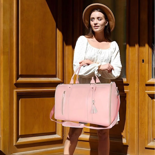 Sac De Voiaj 55l Roz Din Piele Sintetică M53.3xL25.4xÎ31.5cm