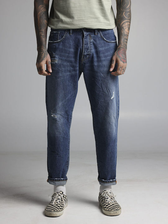 Ανδρικό Παντελόνι Τζιν με Slim Εφαρμογή Denim