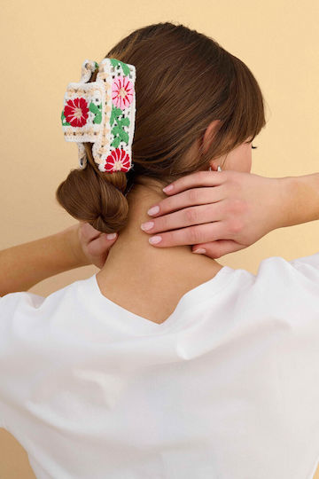 Embroidered Multicolour Claw Clip Spring Collection 26