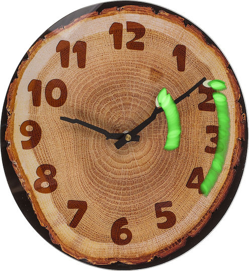 ArteLibre Wall Clock Plastic Brown 27x30cm