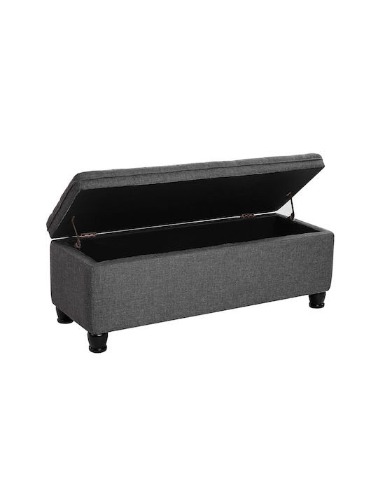 Bench Stool with Storage Space Wooden Gray 118x45x45cm
