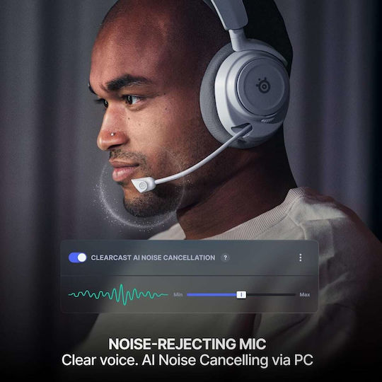 SteelSeries Arctis Nova 7 Wireless Gen 2 Over Ear Gaming Headset με σύνδεση Bluetooth / USB Λευκό