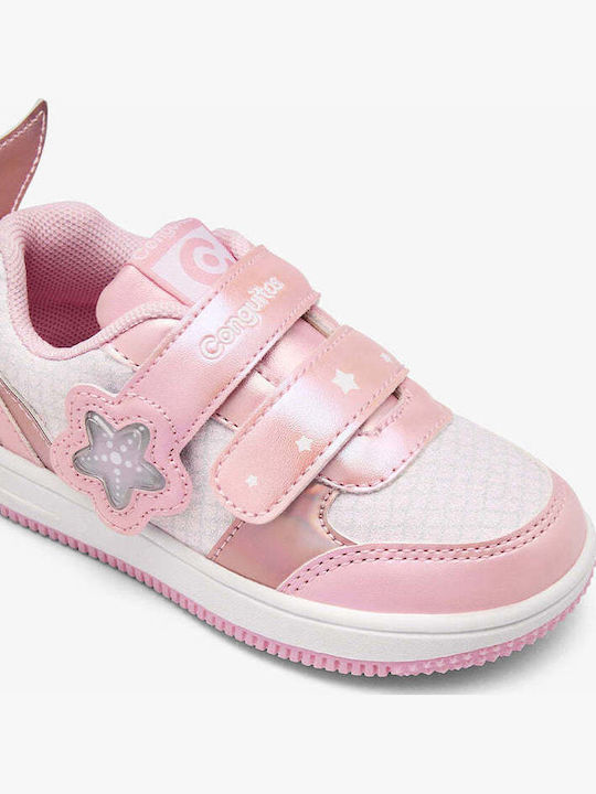 Παιδικά Sneakers με Σκρατς & Φωτάκια Ροζ