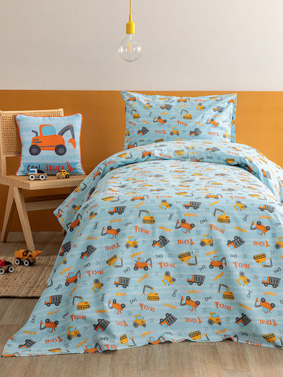 Palamaiki Set Kids Pillowcases 100% Cotton 52x72cm Light Blue