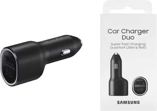 Samsung Φορτιστής Αυτοκινήτου 40W με Θύρες: 1xUSB 1xType-C Μαύρος