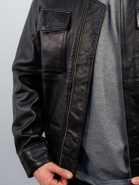Leder Jacke Schwarz