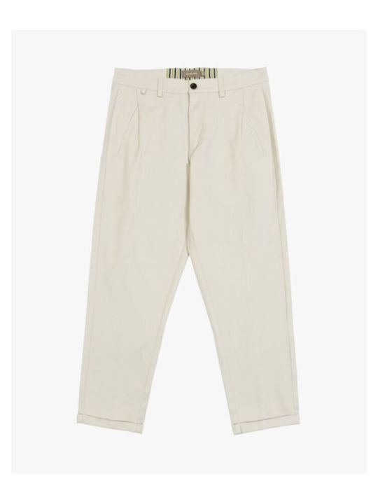 Trousers Elastic in Tapered Line Beige