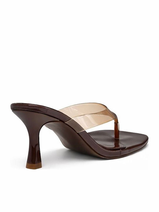 Mules with Heel in Brown Colour