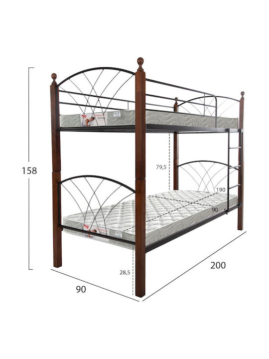Pat Pentru Copii Cușetă Single Cu Saltea 90x190cm