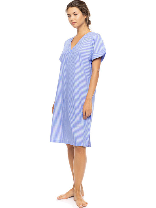 Pink Label Sommerliches Damen-Nachthemd Blue Cloud