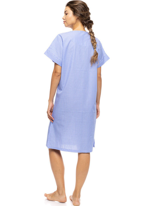 Pink Label Sommerliches Damen-Nachthemd Blue Cloud