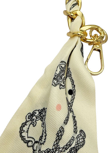 3-2618 Decorative Bag Chain Bow Savil Ecru