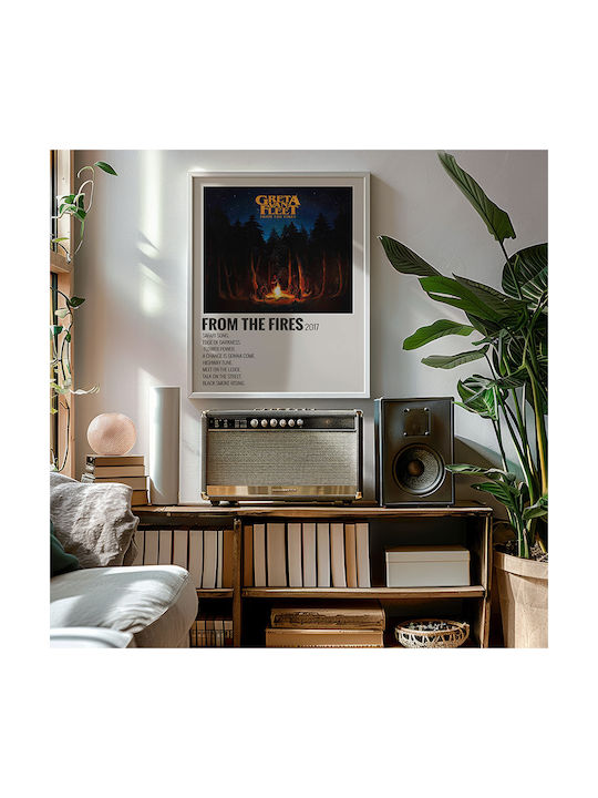 Music Poster Von Fires Greta Van Fleet Ms639 21cm X 30cm Weißes Rahmen Pvc